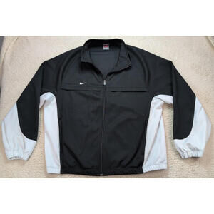 Y2K Nike Team Dri-FIT Track Jacket Men’s 2XL Black White Full Zip VTG